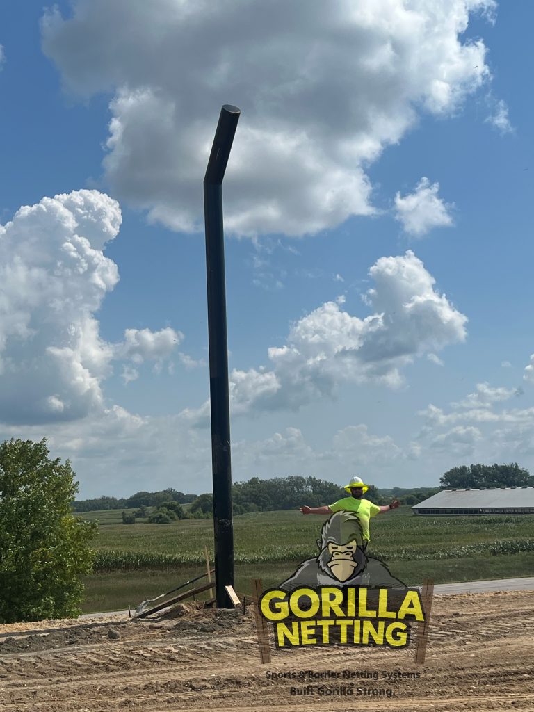 Litter Control Fence poles installed for a landfill.